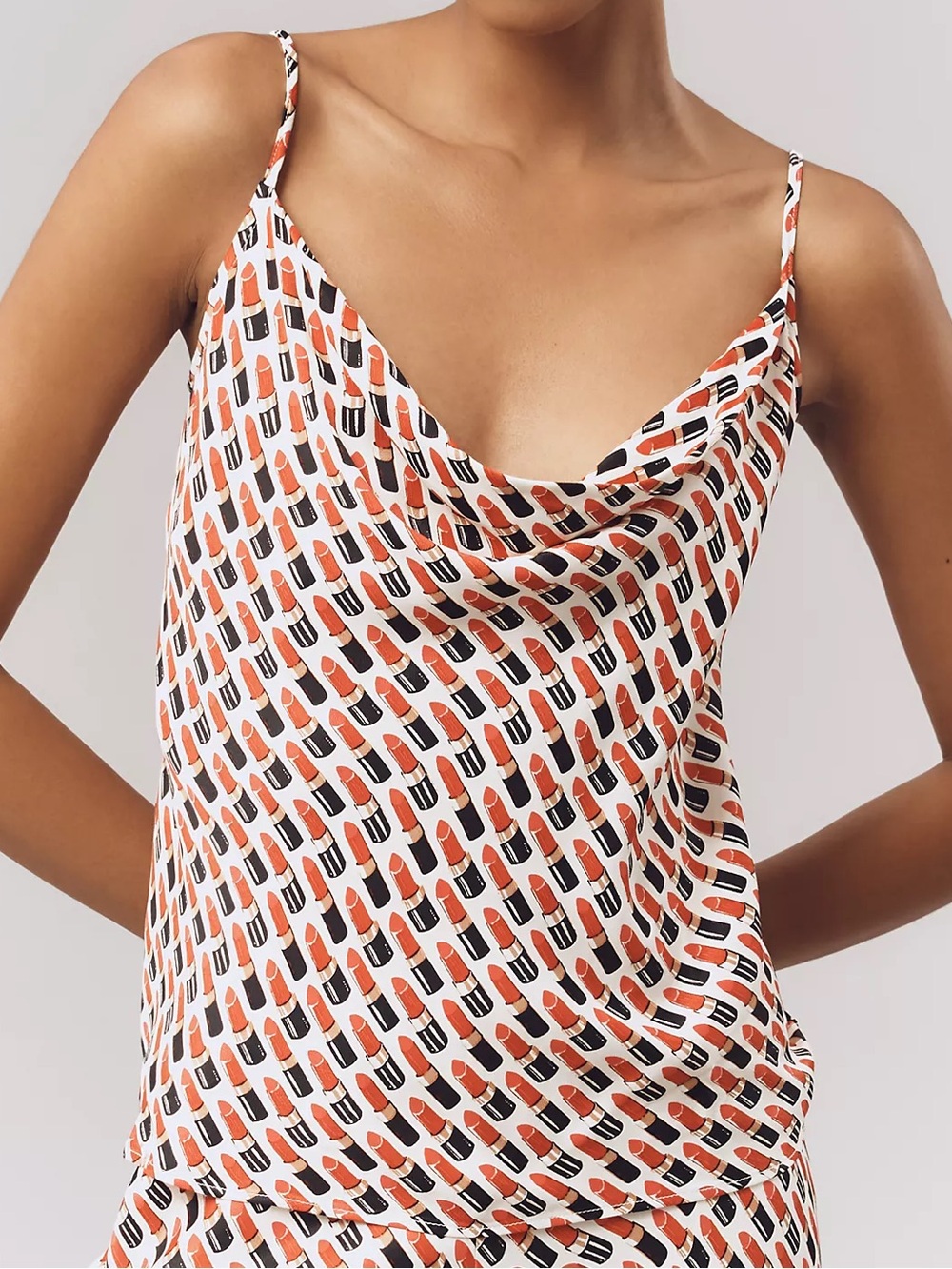 Anthropologie by Anthropologie Silky lipstick Cowl-Neck Tank Top size xl NWT